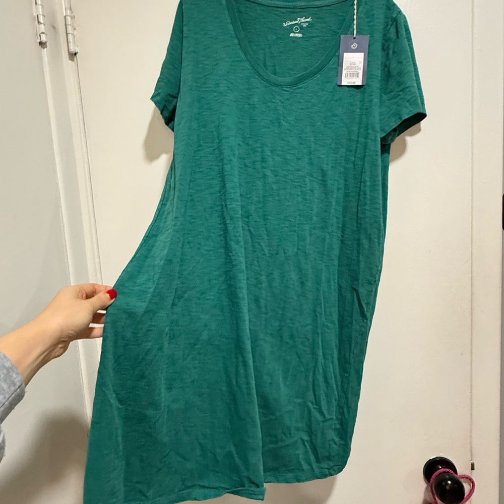 Universal Thread Teal V-Neck Tshirt Dress - Picture 6 of 6